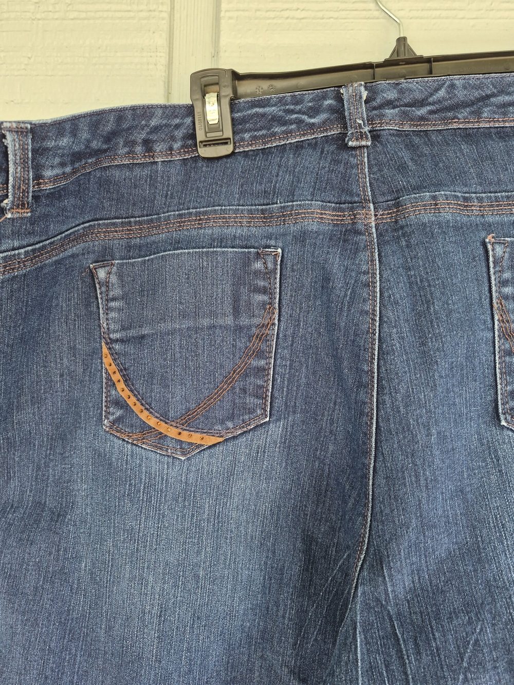 24W Dark Blue Women's Denim Bermuda Jean Shorts Gloria Vanderbuilt Classic - Picture 5 of 5